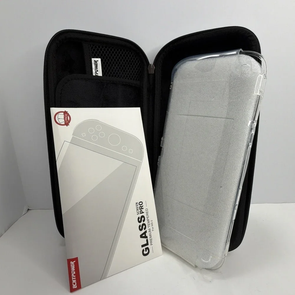 Nintendo Switch 2 Carrying Case Bundle Silicone Cover 2 HD Screen Protectors NEW